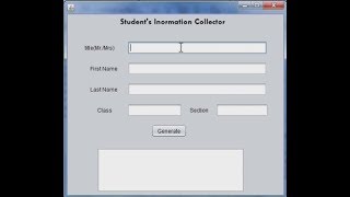 How to create a  Student Information form//java//netbeans//with source code.