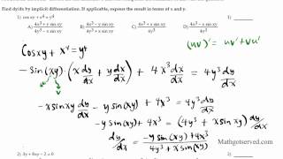 implicit differentiation practice pt II Profile