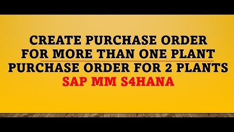 create purchase order for more than one plant | create purchase order for more than one material sap