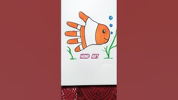 Fish Art With Hand 🐟 🤚 😳🌈 #shorts #handart #shortsvideo #anaya #kids #kidsdrawing