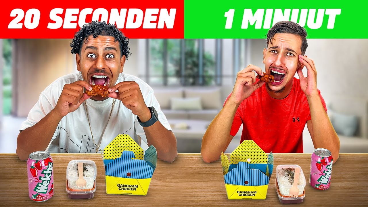 Wie Eet Het Snelste De SPICY Korean Chicken Wings? 🌶️🍗 *EXTREEM*