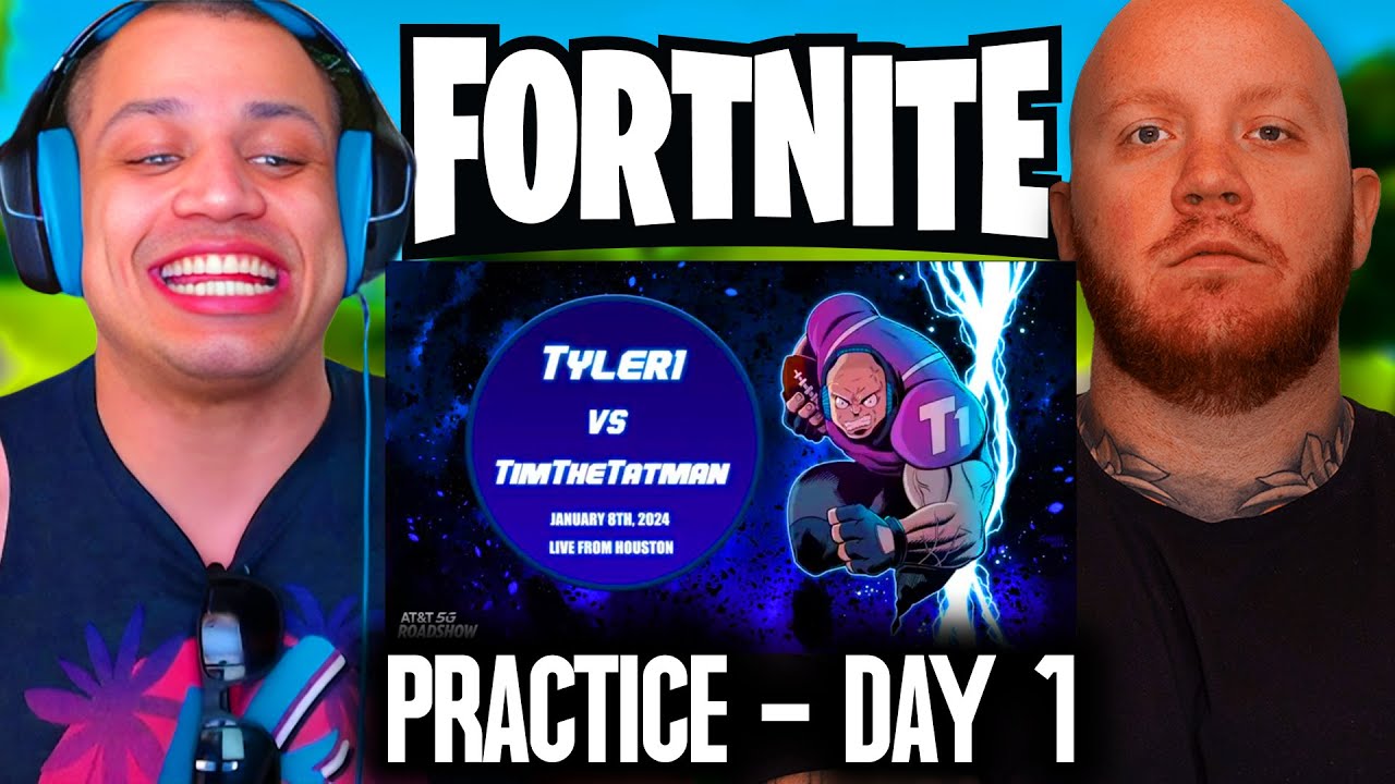 TYLER1 FORTNITE PRACTICE DAY 1 TYLER1 VS. TIMTHETATMAN YouTube