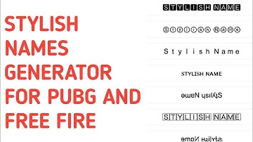 Stylish Names Generator for PUBG/BGMI , Free Fire || Nickname generator
