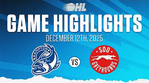 OHL Highlights: Brampton Steelheads @ Soo Greyhounds Dec. 12, 2025