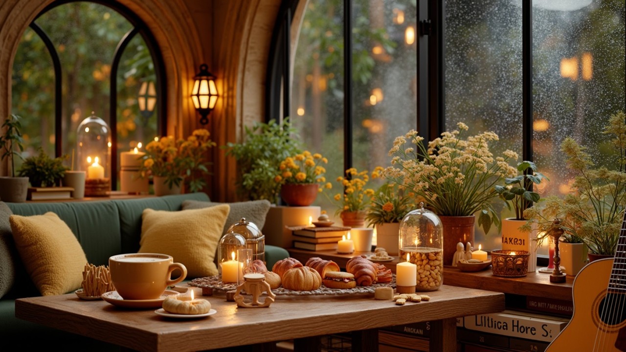 Спокойная утренняя гитара ~ Уютный дождливый день акустический инструментал для кофе и мира