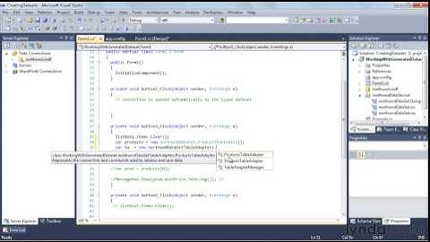 C# visual studio tutorial Creating typed datasets