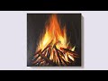 EASY FIRE ACRYLIC PAINTING TUTORIAL FOR BEGINNERS | LEARN HOW TO PAINT | FIRE DRAWING #75