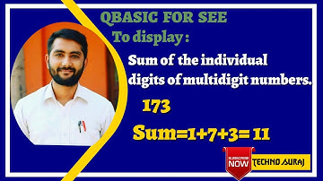 Class 10 | QBASIC | Program to display the sum of individual digits.