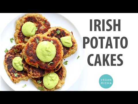 IRISH POTATO CAKES (BOXTY) WITH AVOCADO BASIL RANCH | Vegan Richa Recipes
