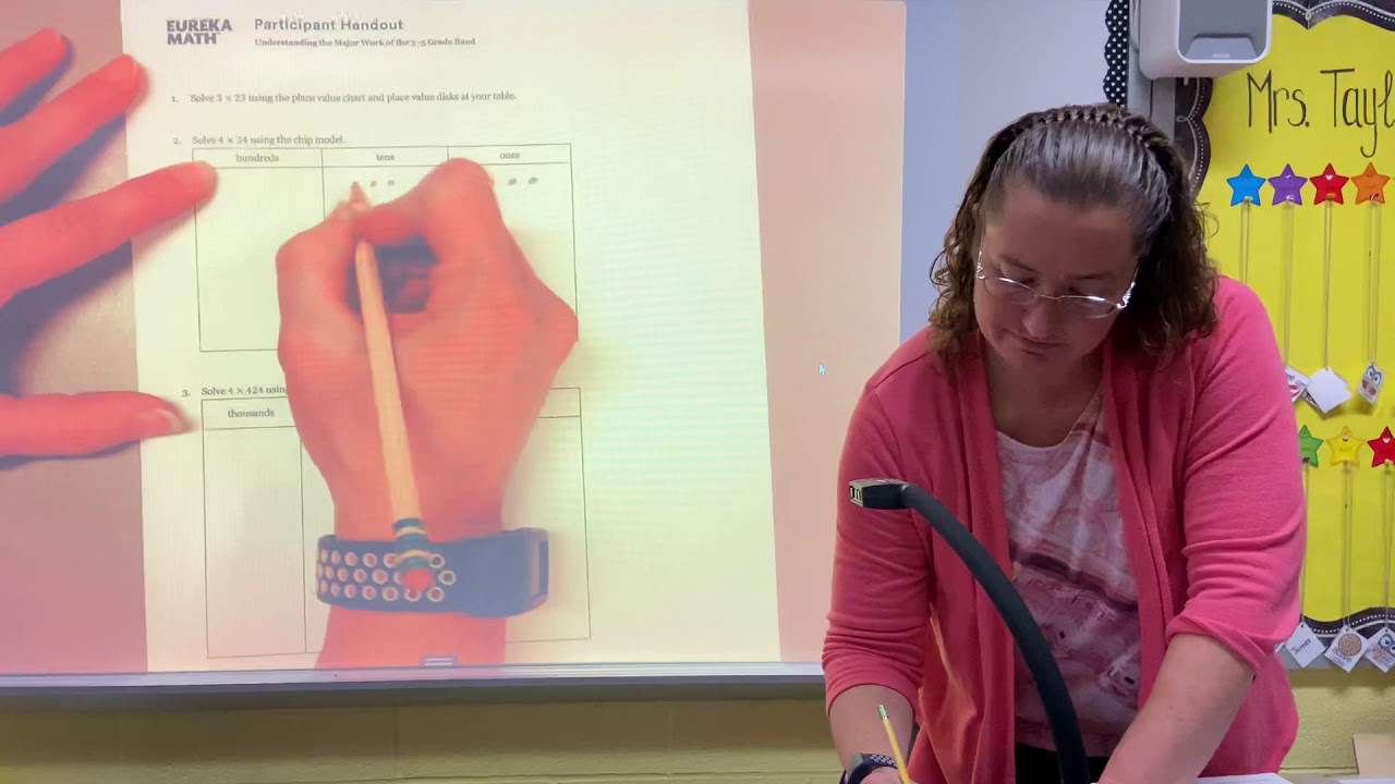 Multiplication with place value disks