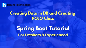Creating Data in DB and Creating POJO Class | Spring Boot Tutorial For Beginners