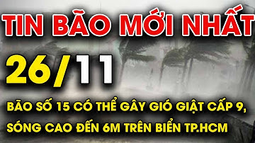 🔥 TIN BÃO MỚI NHẤT 26/11: Bão số 15 có thể gây gió giật cấp 9, sóng cao đến 6m trên biển TP.HCM