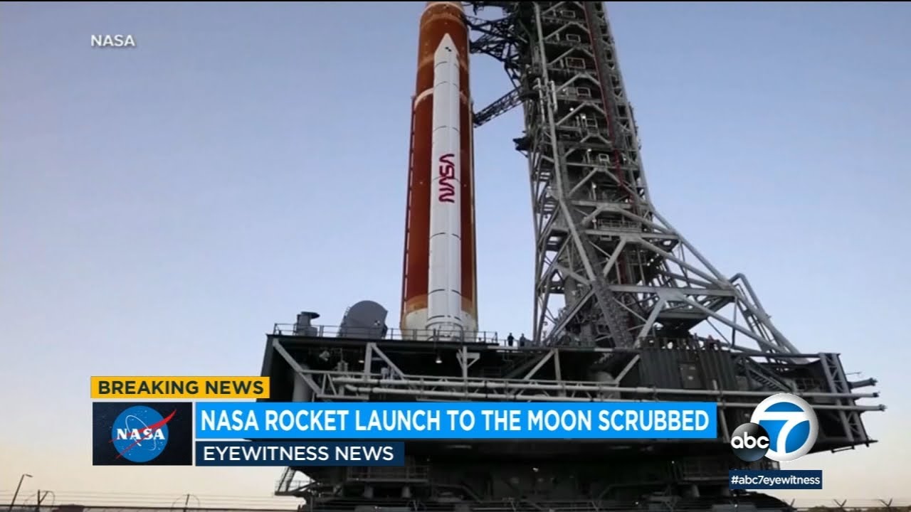 NASA scrubs launch of moon rocket Artemis 1 after fuel leaks | ABC7 ...