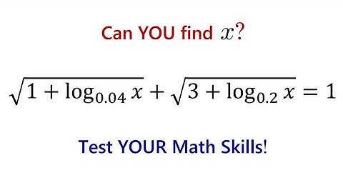 Can You Solve This Log Equation With Fractional Bases? Only 1% Can!