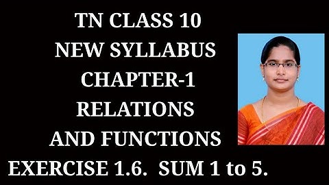 10th maths ch-1 Relations and Functions Ex-1.6 (1 to 5 sums) samacheer One plus One channel