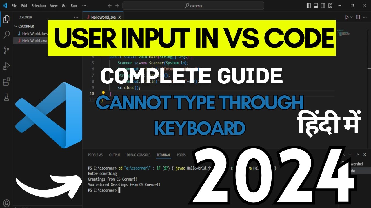 User Input in VS Code with Code Runner in HINDI | VS Code Not Taking ...