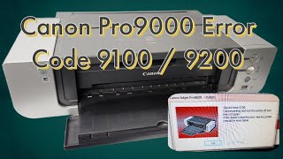 Canon Pro9000 Printer Service Error Code 9200 9100 Printhead Stuck Pro9500