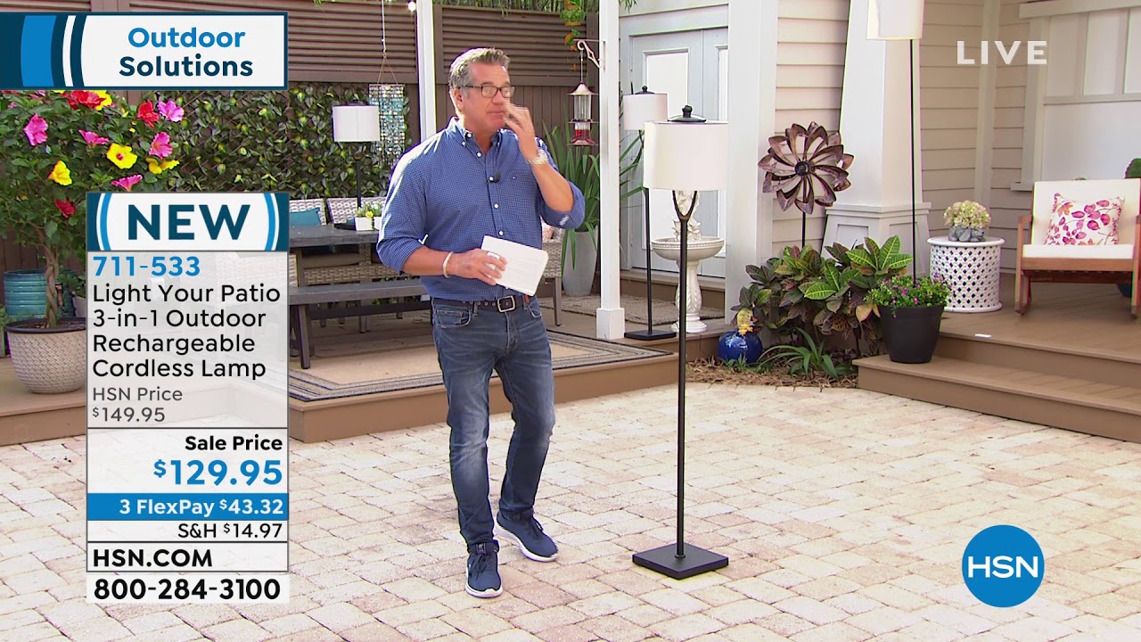 Light Your Patio 3in1 Outdoor Rechargeable Cordless Lamp YouTube