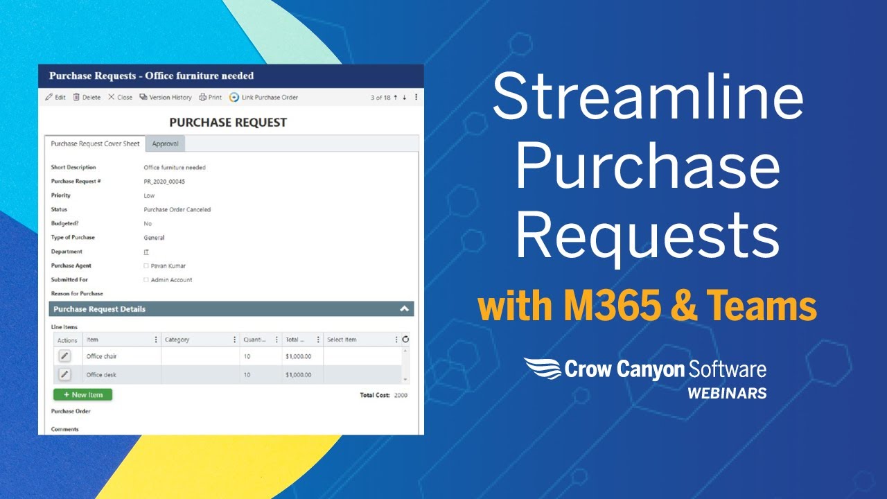 Purchase Order System: Streamline Purchase Requests with M365 & Teams ...
