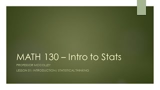 MATH - 130: Lesson 07 (Measures of Variation)