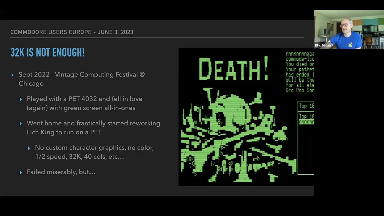 Lair of the Lich King - game for  CBM-II B-series - Micah Bly * Commodore Users Europe * 03 Jun 2023