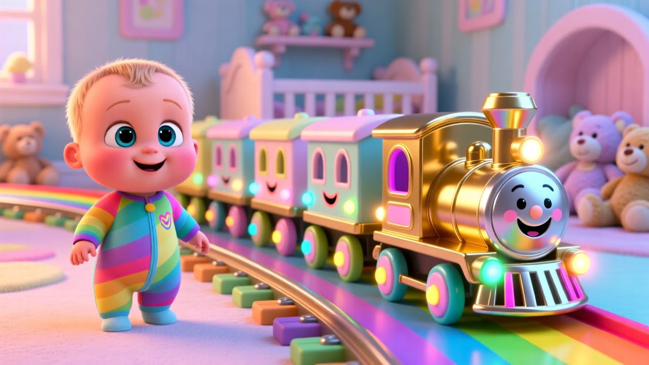 Magical Toy Train Ride 🚂✨ | Fun Train Song for Kids | Playful Nursery Rhyme