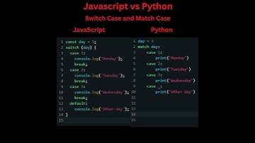 Switch case and Match case in JavaScript and Python.#javascript#python#coding#programming#shorts