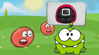 New Cartoon game Red Ball 4 and Om Nom | Green hills | Among Us