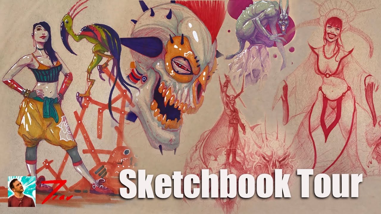 BIC Pen and Markers Sketchbook Tour - YouTube