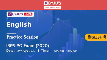Free Crash Course (IBPS PO Prelims 2020) | English | Practice Session
