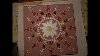 How to paint Edelweiss dot mandala -- Hogyan fessünk havasi gyopár mintával mandalát!?
