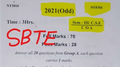 Cse 3rd sem coa 2021 previous year question bank || computer science engineering