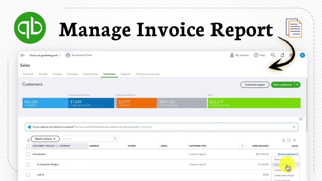 How to create a customer statement in QuickBooks Online - YouTube