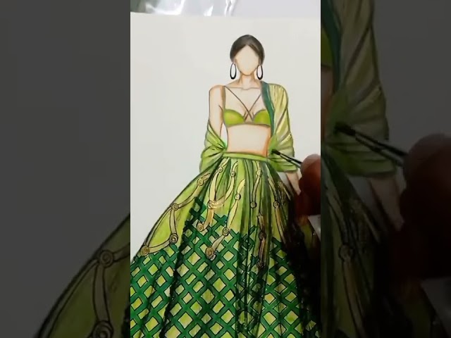 Ethnic Fashion Illustration #short #drawing #fashionstyle #tutorial #ethnicwear #fashiondesigner
