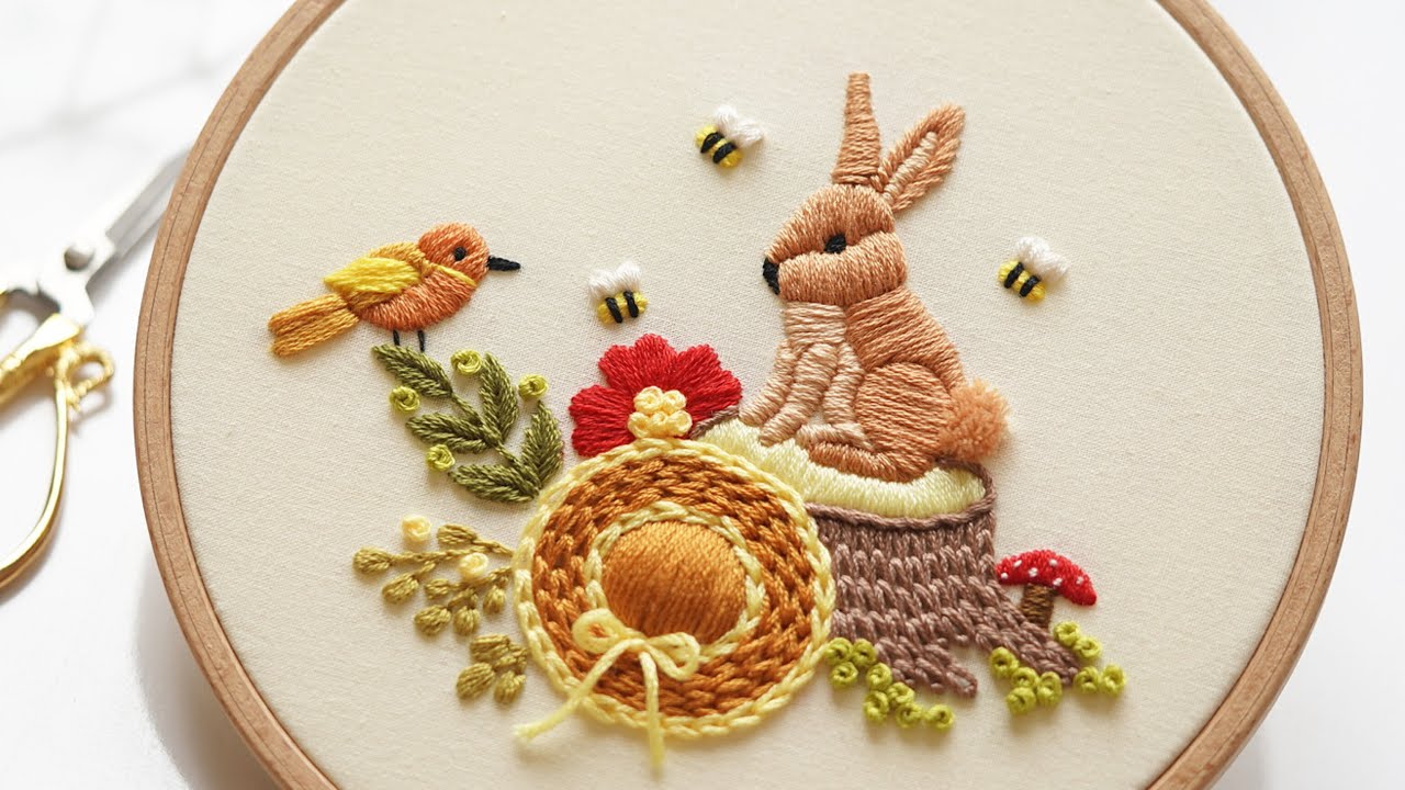 Rabbit in the jungle :) New embroidery design !