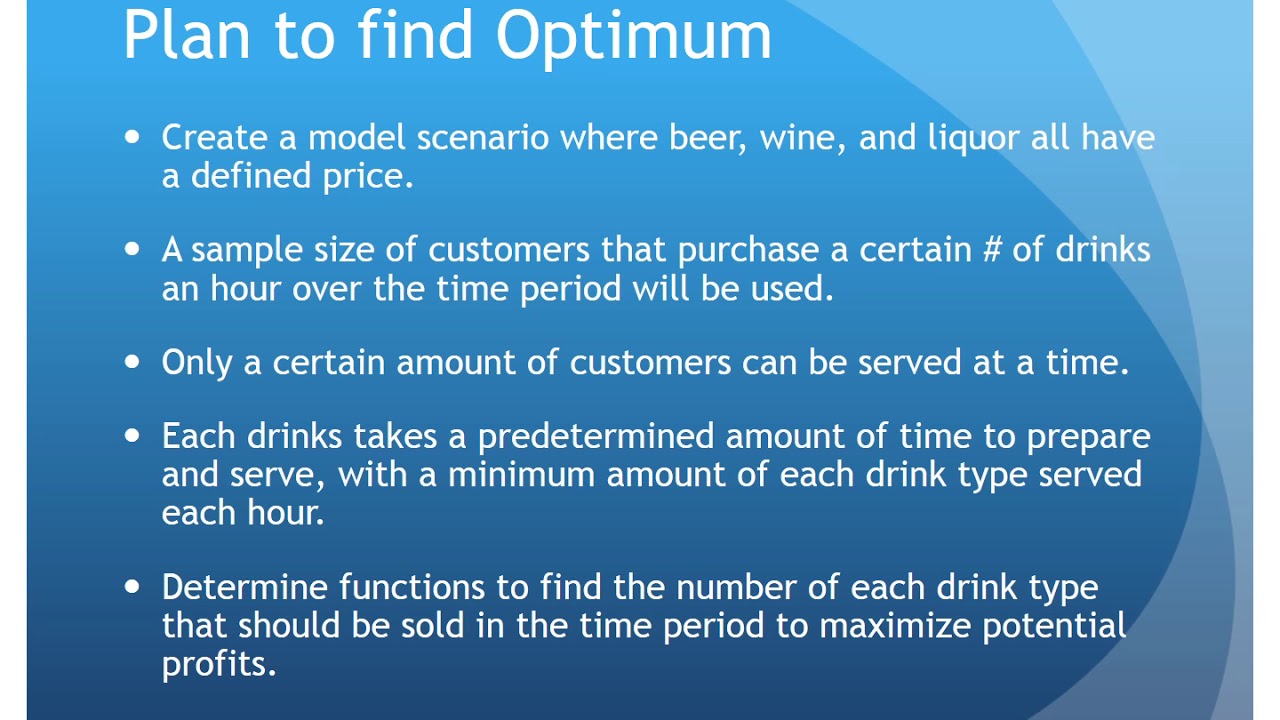 Optimize Drink Sales to Maximize Profits