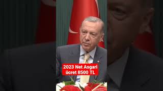 Cumhurbaşkanı Erdoğan asgari ücreti böyle duyurdu! Net 8500 TL #shorts Resimi