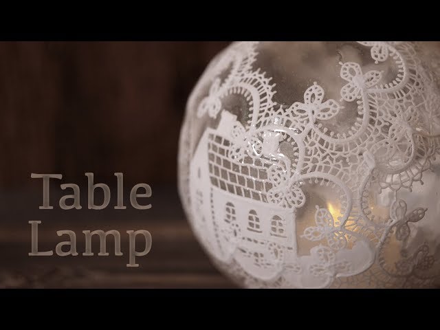 【レジン×アクリル絵の具】テーブルランプ DIY Frosting with resin [Table lamp]