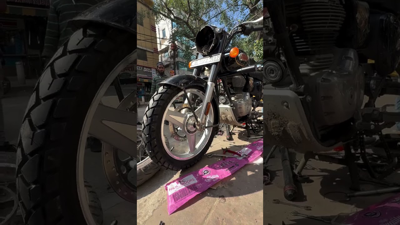 New alloy and fat tyre for bullet 💀🔥 