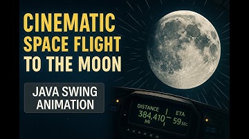 Cinematic Space Flight to the Moon | Java Swing Animation (1 Minute Journey)