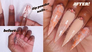 EASY DIP POWDER NAIL DESIGN | FALL NAILS