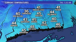 Sunny and breezy today with slightly cooler temperatures