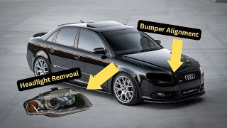 B7 A4 | Front Bumper Alignment/Repair & Headlight Removal