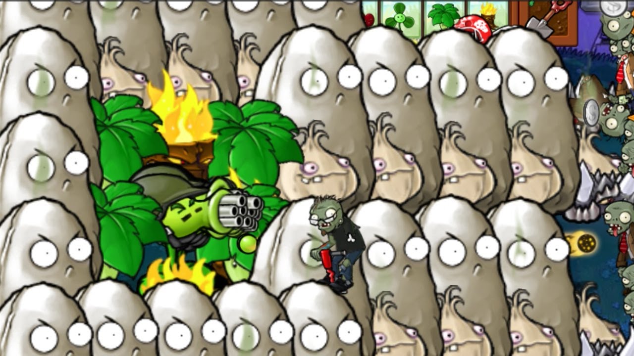 Plants vs Zombies Hack - 1 Gatling Pea Tall Nut vs All Zombie PVZ 2 ...