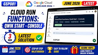 Cloud Run Functions: Qwik Start - Console | #GSP081 #qwiklabsarcade2026 #googlecloudarcade 