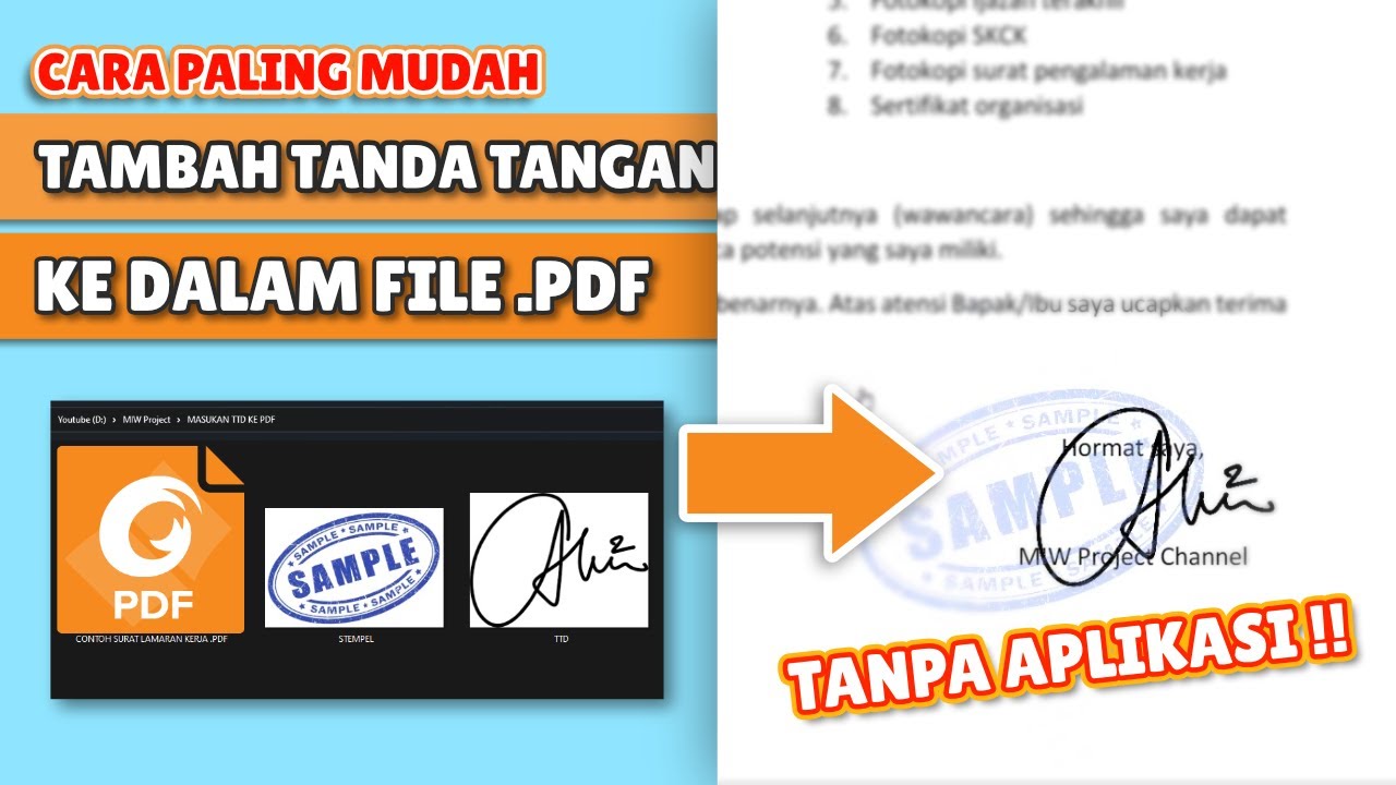 CARA MENAMBAHKAN TANDA TANGAN KE FILE PDF (TTD) - YouTube