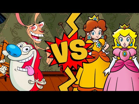 M.U.G.E.N. Battles | Ren/Stimpy vs Peach/Daisy | The Ren & Stimpy Show vs Super Mario