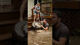 Flood Chaos Man Fights Snake To Save His Dog