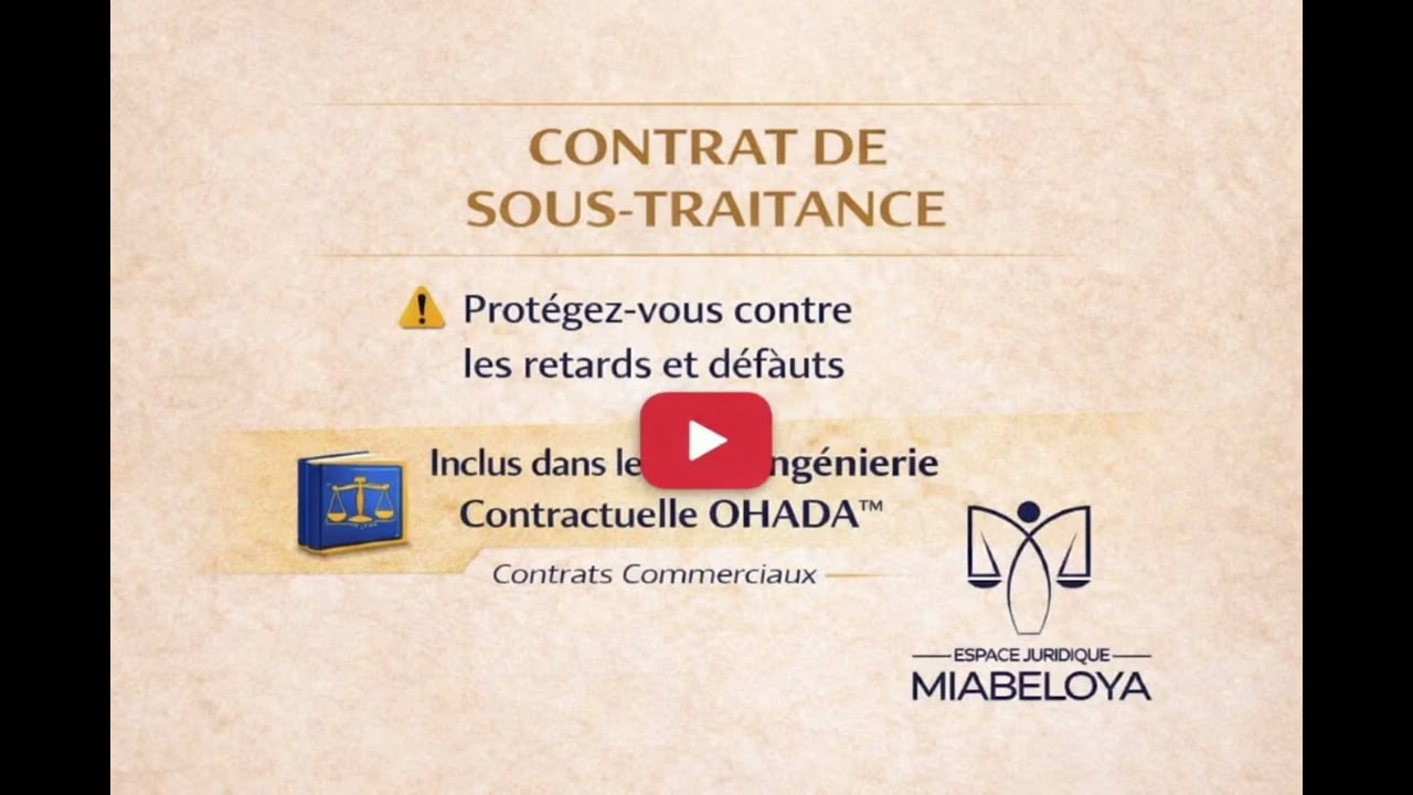 Contrat de Sous traitance