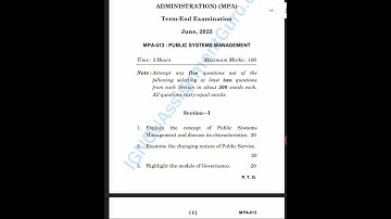 MPA-13 Public systems management #ignouassignment #ignou